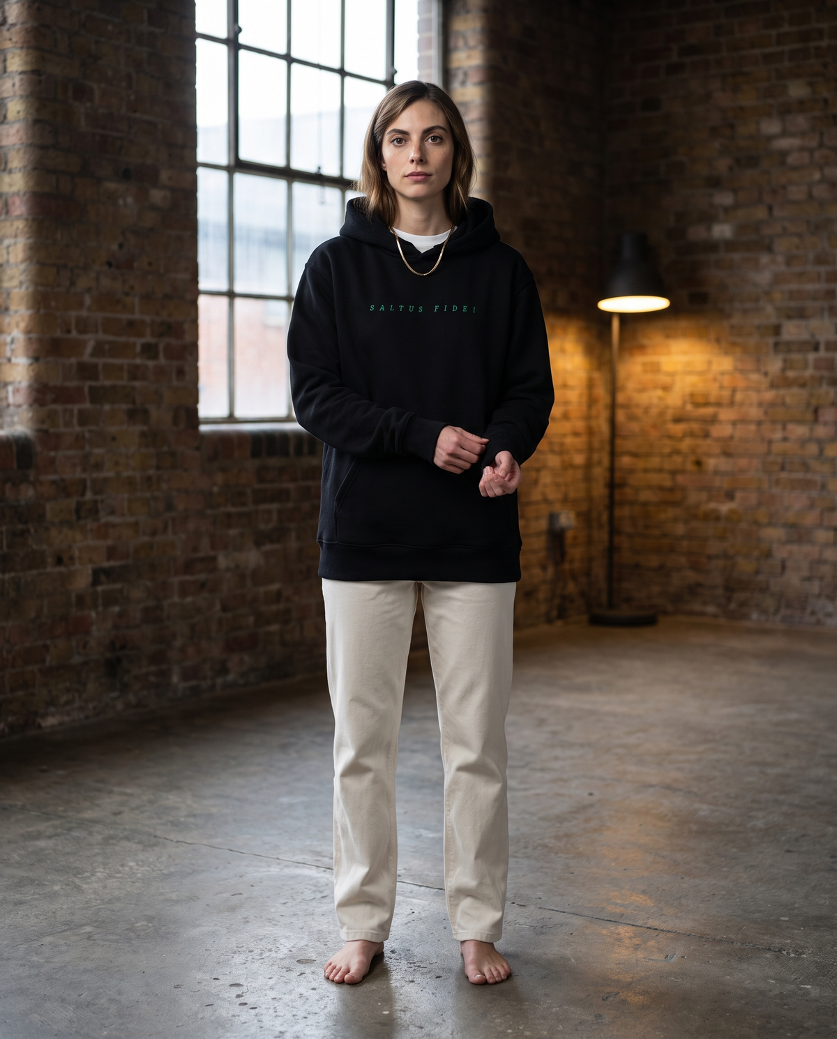 Black colourway of the Saltus Fidei heavyweight hoodie